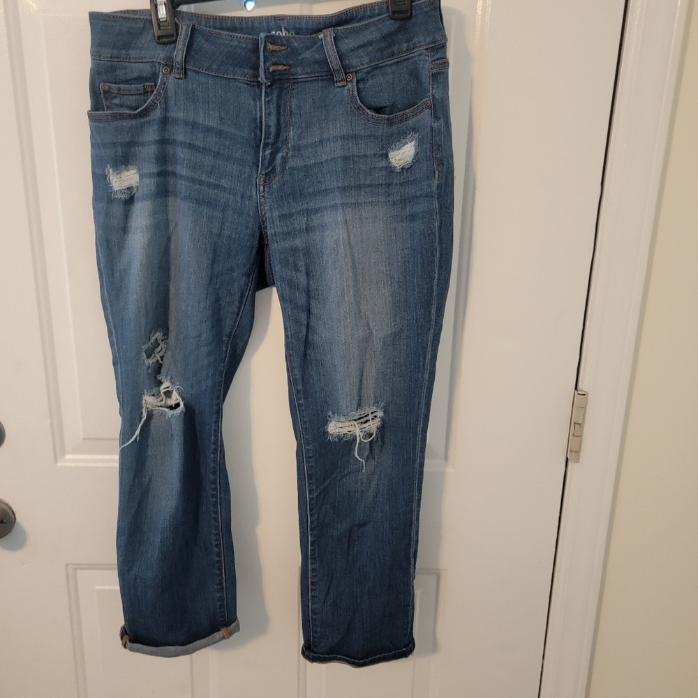 NY &Co Soho curvy cropped boyfriend thin denin 10 size